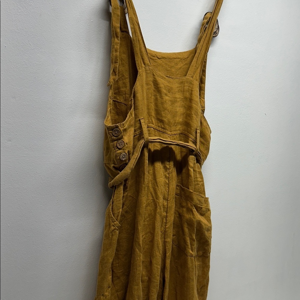 Free People Coladas All Day Linen One Piece Overalls Jumpsuit Sleeveless Small - Picture 6 of 8